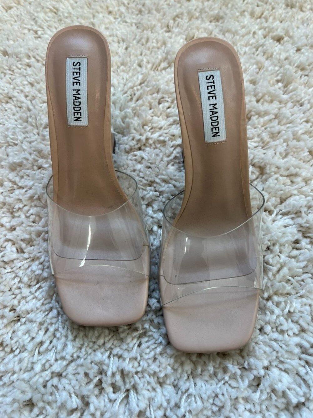 Steve Madden Slide Sandals Women's Brown Block Heel Classic Comfort Slip-On